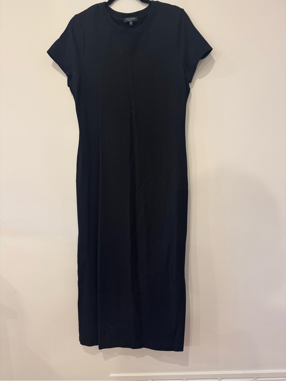 rag & bone Black Short-Sleeve Crewneck Maxi Dress